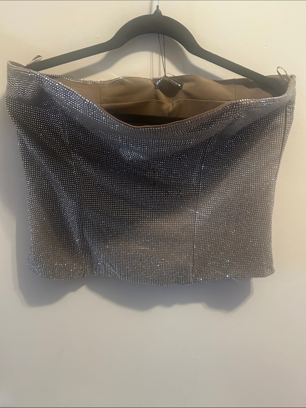 Zara Silver Crystal-Embellished Strapless Bustier
